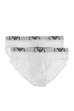 Cotton Stretch EA Logo Briefs, Pack of Two